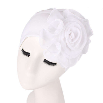 Bika Turban_Turbans_Head_covering_Modest_Floral_Headcovers_White