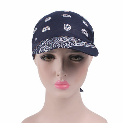 Catherine Bandanna Hat_Head covering_hat_Cap_Baggy_Beret_Beanie_Chemo_hat_headcovers_Blue-3