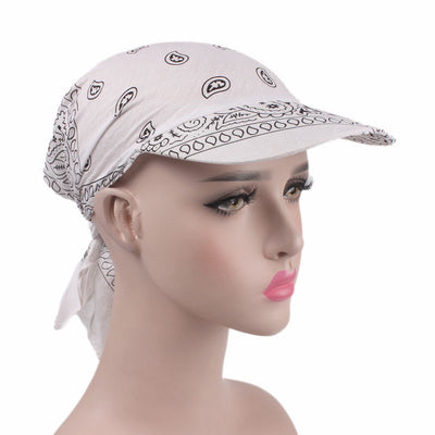 Catherine Bandanna Hat_Head covering_hat_Cap_Baggy_Beret_Beanie_Chemo_hat_headcovers_White