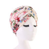 Claudia Cotton Printed Turban Shop Online Headcovering Cancer Hat Basic Hijab For Woman Floral Headwrap For Sabbath-Beige