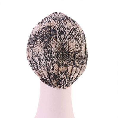 Claudia Cotton Printed Turban Shop Online Headcovering Cancer Hat Basic Hijab For Woman Floral Headwrap For Sabbath-Brown-6