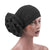 Claudia Shimmer Turban_Head covering_Head wrap_Floral_Shiny_Headcovers_Black