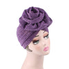 Claudia Shimmer Turban_Head covering_Head wrap_Floral_Shiny_Headcovers_Purple-2
