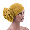 Claudia Shimmer Turban_Head covering_Head wrap_Floral_Shiny_Headcovers_Yellow
