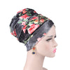 Gina Velvet Head Wrap_Headscarf_Headwear_Head covering_Headscarves_Floral_Black