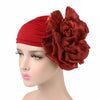 King_flower_turban_Head_covering_Modest_Headcovres_Elegant_Chemo hat_Cancer hat_Fancy_Wine_Red