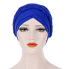 Hayden Basic Braided Headwrap Classic Cap, Chemotherapy Hat, Ladies Headscarf, Hair Accessories_Blue-2