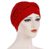 Hayden Basic Braided Headwrap Classic Cap, Chemotherapy Hat, Ladies Headscarf, Hair Accessories_Red
