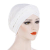 Hayden Basic Braided Headwrap Classic Cap, Chemotherapy Hat, Ladies Headscarf, Hair Accessories_White