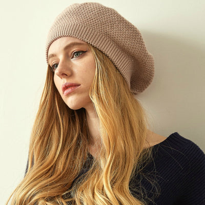 Jill Knitted Beret Women Winter Hat Female Wool knitted berets Luxury Rhinestone Caps Fashion Solid color Khaki-3