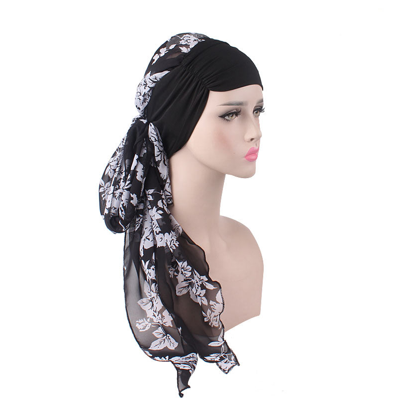 Kimberly Head Wrap_Headscarf_Headwear_Head covering_Headscarves_Islamic Headscarf_Cancer Hat_Chemo Hat_Black