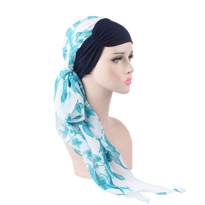 Kimberly Head Wrap_Headscarf_Headwear_Head covering_Headscarves_Islamic Headscarf_Cancer Hat_Chemo Hat_Blue