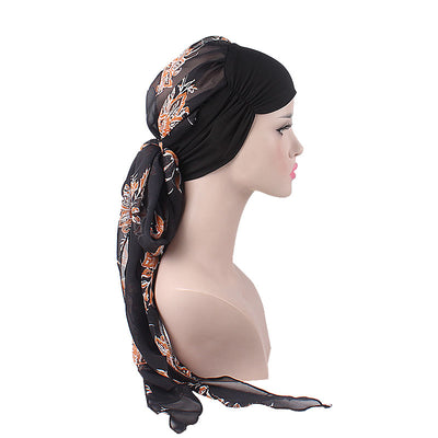 Kimberly Head Wrap_Headscarf_Headwear_Head covering_Headscarves_Islamic Headscarf_Cancer Hat_Chemo Hat_Orange