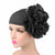 King_flower_turban_Head_covering_Modest_Headcovres_Elegant_Chemo hat_Cancer hat_Fancy_Wine_Black