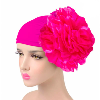 King_flower_turban_Head_covering_Modest_Headcovres_Elegant_Chemo hat_Cancer hat_Fancy_Wine_Pink-2