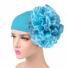 King_flower_turban_Head_covering_Modest_Headcovres_Elegant_Chemo hat_Cancer hat_Fancy_Wine_Blue