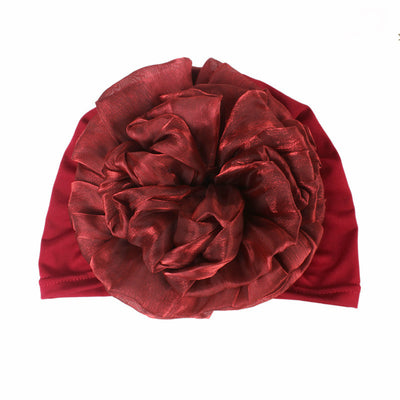 King_flower_turban_Head_covering_Modest_Headcovres_Elegant_Chemo hat_Cancer hat_Fancy_Wine_Red-5