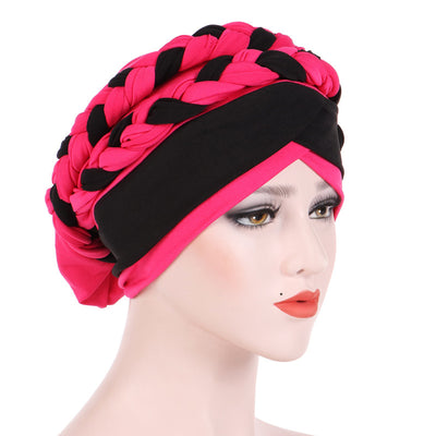 Lois Braid Headwrap_Headwear_Head_covering_Headscarves_Basic_chemo_Hat_Pre_Tied_Pink