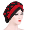 Lois Braid Headwrap_Headwear_Head_covering_Headscarves_Basic_chemo_Hat_Pre_Tied_Red_Black