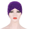 Meggy Beaded Headscarf Headwrap For Work Basic Hijab For Muslim Woman Shop Online Turbans  Headscars For Cancer Patients Free Shipping Jewish Headcovering- Purple 4