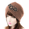 Nor Knitted Jewelry Turban Ladies Winter Hat, Soft Beanie, Warm Headwrap, Women headwear  Brown