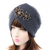 Nor Knitted Jewelry Turban Ladies Winter Hat, Soft Beanie, Warm Headwrap, Women headwear  Gray