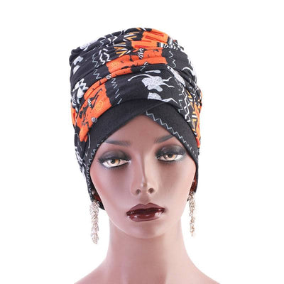 Riff Cotton Headwrap Buy Online African Headscarf Muslim Hijab Turban For Work Basic Hair Accessories Cancer Hat Cap For Sabbath Nigerian Style Headcovering-Orange-2
