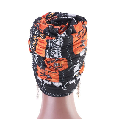 Riff Cotton Headwrap Buy Online African Headscarf Muslim Hijab Turban For Work Basic Hair Accessories Cancer Hat Cap For Sabbath Nigerian Style Headcovering-Orange-4