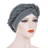 Rita Twist Braided Headwrap For Work Elastic Turban For Hair Loss Basic Muslim Hijab Hair Accessories For Chemo Sabbath Headcovering-Gray