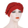 Rita Twist Braided Headwrap For Work Elastic Turban For Hair Loss Basic Muslim Hijab Hair Accessories For Chemo Sabbath Headcovering-Red