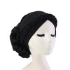 Shantel Braided Headwrap Big Flower Chemo Hat Pre-tied Caps For Women, New Style Braided Turban, African Twist Bandanna, Hair Unique Accessories_Black