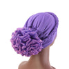 Shantel Braided Headwrap Big Flower Chemo Hat Pre-tied Caps For Women, New Style Braided Turban, African Twist Bandanna, Hair Unique Accessories_Purple-4