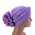 Shantel Braided Headwrap Big Flower Chemo Hat Pre-tied Caps For Women, New Style Braided Turban, African Twist Bandanna, Hair Unique Accessories_Purple