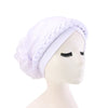 Shantel Braided Headwrap Big Flower Chemo Hat Pre-tied Caps For Women, New Style Braided Turban, African Twist Bandanna, Hair Unique Accessories_White