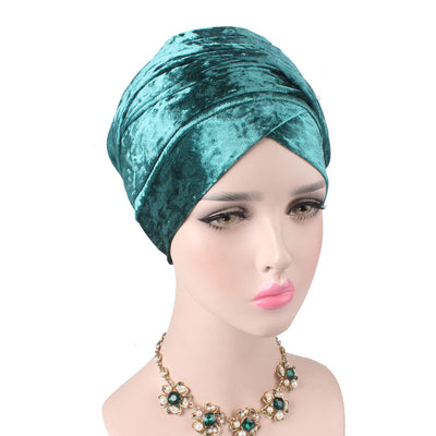 Sophie Luxury Head Wrap_Headscarf_Headwear_Head covering_Headscarves_Green