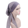 Taylor Cotton Bandanna_Turban_Head wrap_Cancer hat_Chemo hat_Beanie_hat_Dot_Gray