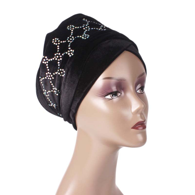 Teena Luxury Head Wrap_Headscarf_Head wear_Head covering_Headscarves_Head wraps_Black