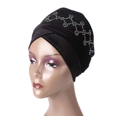 Teena Luxury Head Wrap_Headscarf_Head wear_Head covering_Headscarves_Head wraps_Black