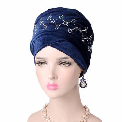 Teena Luxury Head Wrap_Headscarf_Head wear_Head covering_Headscarves_Head wraps_Blue