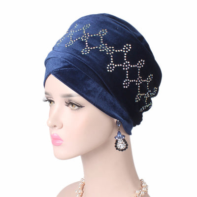 Teena Luxury Head Wrap_Headscarf_Head wear_Head covering_Headscarves_Head wraps_Blue