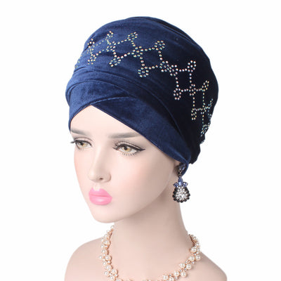 Teena Luxury Head Wrap_Headscarf_Head wear_Head covering_Headscarves_Head wraps_Blue