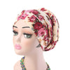 Temple printed Turban_Turbans_Head_covering_Modest_Headcovres_Flower_Cotton_Chemo hat_Cancer hat_African_Print_Basic_Pre_tied_Red