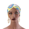 Temple printed Turban_Turbans_Head_covering_Modest_Headcovres_Flower_Cotton_Chemo hat_Cancer hat_African_Print_Basic_Pre_tied_Yellow-3