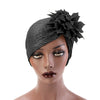 Yafa Metallic Flower Turban Elegant Headband for Women Muslim, India Hat, Chemo Beanie, Luxury Headscarf, Headwrap Turbante Black