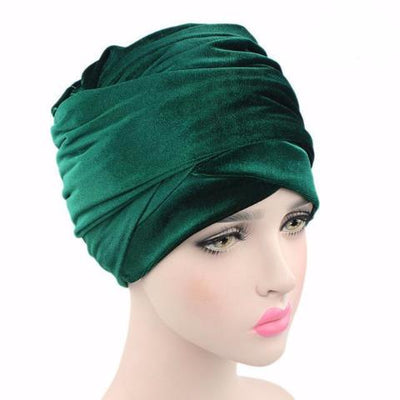 Velvet Headwrap_Headwear_Headscarf_Headscarves_Hijab_Green