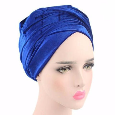 Velvet Headwrap_Headwear_Headscarf_Headscarves_Hijab_Blue