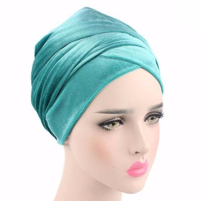 Velvet Headwrap_Headwear_Headscarf_Headscarves_Hijab_Green