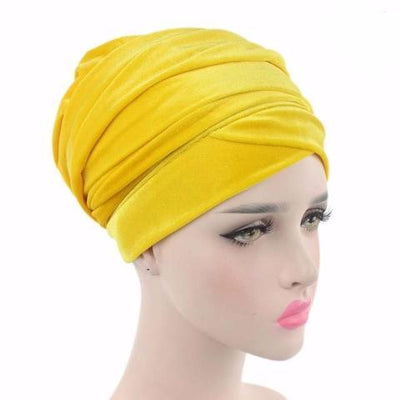 Velvet Headwrap_Headwear_Headscarf_Headscarves_Hijab_Yellow