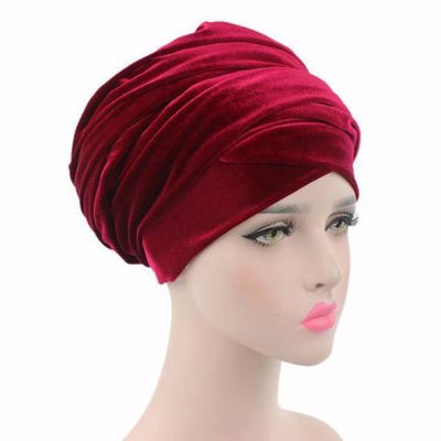 Velvet Headwrap_Headwear_Headscarf_Headscarves_Hijab_Red