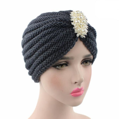 Turban, Turbans, Head covering, Modest, Winter Gray Turban